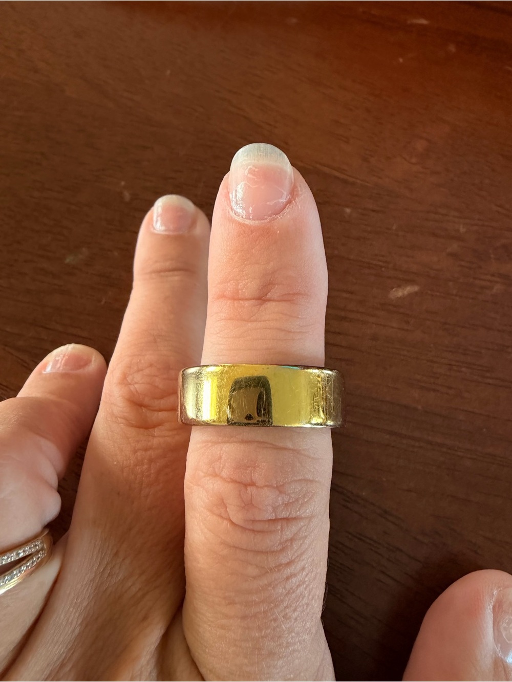 Oura Polished Gold Wide Band Ring